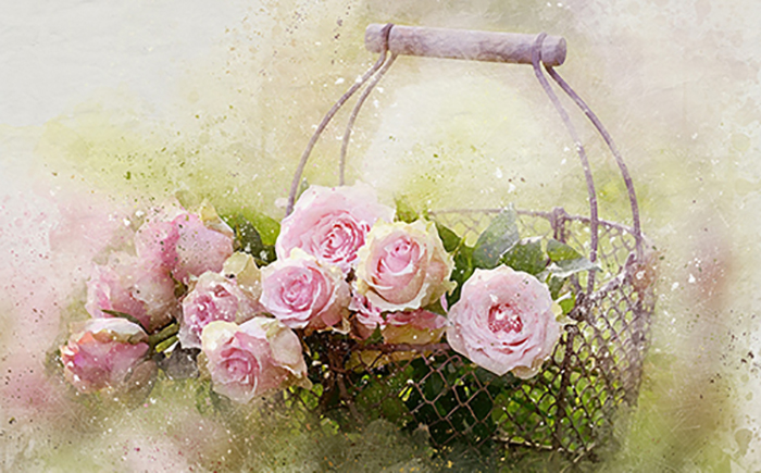 Dárkové koše watercolor-roses